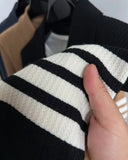 Light luxury men's knitted cardigan autumn winter fashion brand striped pocket Korean style high-end design casual jacket coat