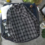FOESCE Long Sleeve Men's Shirt and Blouse Cargo Clothes with Pocket Plaid Male Top Luxury Button Aesthetic Sleeves Fashion 2025 Vintage