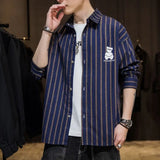 FOESCE Long Sleeve Men's Shirt and Blouse Cargo Clothes with Pocket Plaid Male Top Luxury Button Aesthetic Sleeves Fashion 2025 Vintage