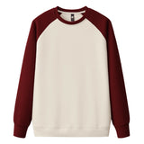 FOESCE Long Sleeve Waffle Fleece Sweatshirts Hoodies Unisex Wholesale Trend Patchwork Crew Neck Sweatshirt For Men Sudadera De Hombre