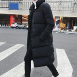 FOESCE Luxury Winter Mens Jackets Hooded Thicken Plus Long Parkas Padded Coats Padding Mans Clothing Male Long Winter Jacket Men