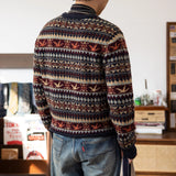 Super Top Quality Heavy Thick Jumper Big Flexible 100% Merino Wool & Italy Leather Warm Pullover