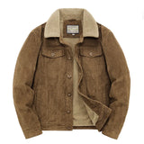 FOESCE Male Cotton Jackets Padded Warm Loose Parka Coat Corduroy Short Jacket Man Solid Zip Windbreaker Winter Men's Casual Windbreake