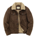 FOESCE Male Cotton Jackets Padded Warm Loose Parka Coat Corduroy Short Jacket Man Solid Zip Windbreaker Winter Men's Casual Windbreake