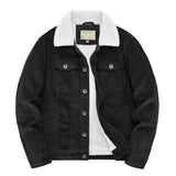 FOESCE Male Cotton Jackets Padded Warm Loose Parka Coat Corduroy Short Jacket Man Solid Zip Windbreaker Winter Men's Casual Windbreake