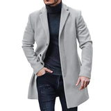 FOESCE Male Streetwear Jackets Man's Solid Color Casual Outerwear And Coats Single Breasted Lapel Wool Men's Jacket For Spring Winter