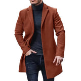 FOESCE Male Streetwear Jackets Man's Solid Color Casual Outerwear And Coats Single Breasted Lapel Wool Men's Jacket For Spring Winter