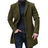 FOESCE Male Streetwear Jackets Man's Solid Color Casual Outerwear And Coats Single Breasted Lapel Wool Men's Jacket For Spring Winter