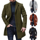 FOESCE Male Streetwear Jackets Man's Solid Color Casual Outerwear And Coats Single Breasted Lapel Wool Men's Jacket For Spring Winter