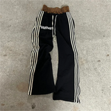 FOESCE Man Pants Y2K Fashion Simple Striped Casual Pants for Men Retro HarajukuHip Hop Sweatpant Loose Straight Pants High Waist Loose