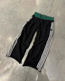 FOESCE Man Pants Y2K Fashion Simple Striped Casual Pants for Men Retro HarajukuHip Hop Sweatpant Loose Straight Pants High Waist Loose