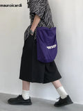 FOESCE Mauroicardi Spring Summer Loose Casual Soft Flowy Lightweight Wide Leg Shorts for Men Elastic High Waist Korean Fashion 2025