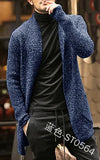 Medium Length Men's Cardigan Knitting Wool Solid Thick Warm Autumn Winter Fit Comfortable Soft Casual Fashion Male Sweater