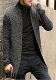 Medium Length Men's Cardigan Knitting Wool Solid Thick Warm Autumn Winter Fit Comfortable Soft Casual Fashion Male Sweater