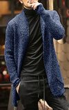 Medium Length Men's Cardigan Knitting Wool Solid Thick Warm Autumn Winter Fit Comfortable Soft Casual Fashion Male Sweater