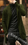 Medium Length Men's Cardigan Knitting Wool Solid Thick Warm Autumn Winter Fit Comfortable Soft Casual Fashion Male Sweater