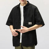 FOESCE Men Cargo Shirt Lapel Casual Cardigan Hip Hop Buttons Single-breasted Cardigan Multi Pockets Cool Summer Men Tops Men Shirt