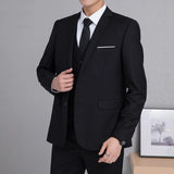 FOESCE Men Formal Business Suit Coat One Button Black Blue Red Men Slim Fit Fashion Blazer Suit Jacket Casual Suit Blazer Men Clothing