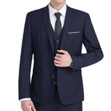 FOESCE Men Formal Business Suit Coat One Button Black Blue Red Men Slim Fit Fashion Blazer Suit Jacket Casual Suit Blazer Men Clothing