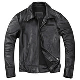 FOESCE Men Genuine Leather Jacket Vintage Brown 100% Cowhide Coat Man Slim Fashion Biker Clothing Asian Size S-6XL M697 Dropshipping