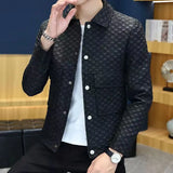 FOESCE Men Jacket Fashion loose lapel-up Spring Autumn retro men Coat Casual Cargo jacket Solid Color Loose male Outerwear