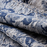 FOESCE Men Jeans Jacquard Washed Cargo Casual Straight Pants Streetwear Fashion Hip Hop Retro Trend Trousers Male Men'S Clothing 2025