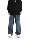 FOESCE Men Jeans Patchwork Multi-Pocket Couple Loose Denim Pants Beggar Style High Street Trendy Casual Male Streetwear