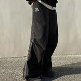 FOESCE Men Sweatpants Hip-hop Style Sweatpants Vintage Unisex Sweatpants Wide Leg Elastic Waist Soft Breathable Sports Pants