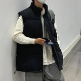 FOESCE Men Vest Comfortable Men Waistcoat Stylish Unisex Winter Waistcoat Padded Windproof Stand Collar Neck Zip for Women