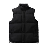 FOESCE Men Vest Comfortable Men Waistcoat Stylish Unisex Winter Waistcoat Padded Windproof Stand Collar Neck Zip for Women