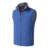 FOESCE Men Winter Vest Sleeveless Stand Collar Solid Color Fleece Thick Keep Warm Plus Size Neck Winter Waistcoat for Daily