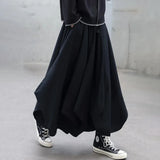 FOESCE Men Y2k Culottes Gothic Harajuku Samurai Pants Hakama Streetwear Fashion Casual Wide Leg Pants Old Money Men'S Clothing 2025 New