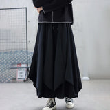 FOESCE Men Y2k Culottes Gothic Harajuku Samurai Pants Hakama Streetwear Fashion Casual Wide Leg Pants Old Money Men'S Clothing 2025 New