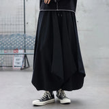 FOESCE Men Y2k Culottes Gothic Harajuku Samurai Pants Hakama Streetwear Fashion Casual Wide Leg Pants Old Money Men'S Clothing 2025 New