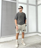 FOESCE Men's 1977 Summer Streetwear Basketball Casual Cotton Shorts Gym Fitness Sports Running Workout Jogger Short Pants Sweatpants