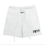 FOESCE Men's 1977 Summer Streetwear Basketball Casual Cotton Shorts Gym Fitness Sports Running Workout Jogger Short Pants Sweatpants
