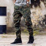 FOESCE Men's All-Season Camo Cargo Pants - Comfort Fit, Versatile Pockets, Street-Style Drawstring Design