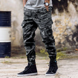 FOESCE Men's All-Season Camo Cargo Pants - Comfort Fit, Versatile Pockets, Street-Style Drawstring Design