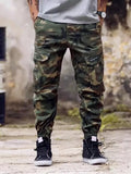 FOESCE Men's All-Season Camo Cargo Pants - Comfort Fit, Versatile Pockets, Street-Style Drawstring Design