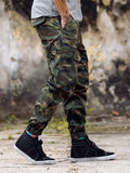 FOESCE Men's All-Season Camo Cargo Pants - Comfort Fit, Versatile Pockets, Street-Style Drawstring Design