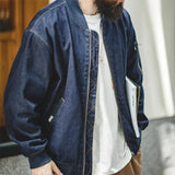 FOESCE Men's Cargo Jacket - Vintage Bomber Baseball Collar Denim Jacket