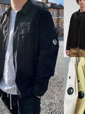 Men's Casual Fashion Lens Zipper Jacket 2024 Autumn Long Sleeve Hooded Sweatshitrt Pocket Loose Street Male Sports Hooides Coat