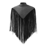 FOESCE Men's Clothing Irregular Tank Tops Fashion Vests Tassel Patchwork Turtleneck Sleeveless Streetwear Leisure Sexy Cloak Ponchos