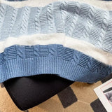 FOESCE Men's Clothing Japanese Style Striped Embroidery Vintage All Match Sweater Vest Casual V Neck Sleeveless Loose Knitted Waistcoat