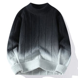 FOESCE Men's Color-Matching Knitted Sweaters/Male Loose Round Neck Long Sleeve Sweater Men's High Quality Pullover 4XL-M