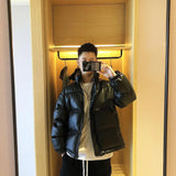 Men's Down Jacket Collared Male Padded Coats Y2k Fashion Padding Korea 2024 Parkas Winter Models Korean Style Clothing Clothes