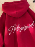 FOESCE Men's High Street Letter Print Hoodies 2025 New Casual Oversized Aesthetic Hooded Sweatshirts Man Y2K Vintage Long Sleeve Hoodie