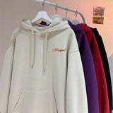 FOESCE Men's High Street Letter Print Hoodies 2025 New Casual Oversized Aesthetic Hooded Sweatshirts Man Y2K Vintage Long Sleeve Hoodie