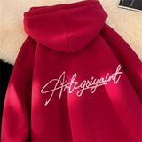 FOESCE Men's High Street Letter Print Hoodies 2025 New Casual Oversized Aesthetic Hooded Sweatshirts Man Y2K Vintage Long Sleeve Hoodie