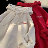 FOESCE Men's High Street Letter Print Hoodies 2025 New Casual Oversized Aesthetic Hooded Sweatshirts Man Y2K Vintage Long Sleeve Hoodie
